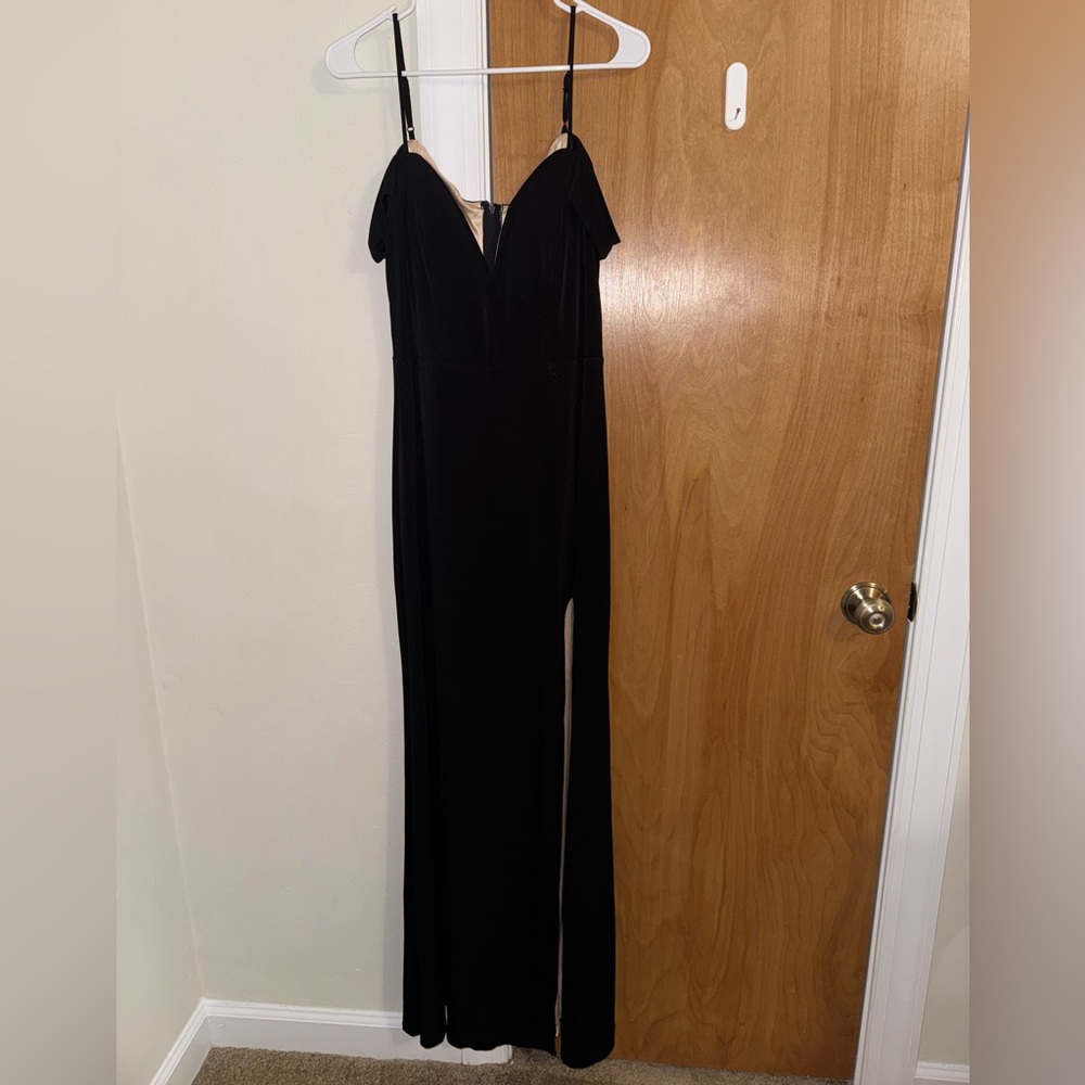 Black off the shoulder gown